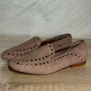 Suede studded flat shoes